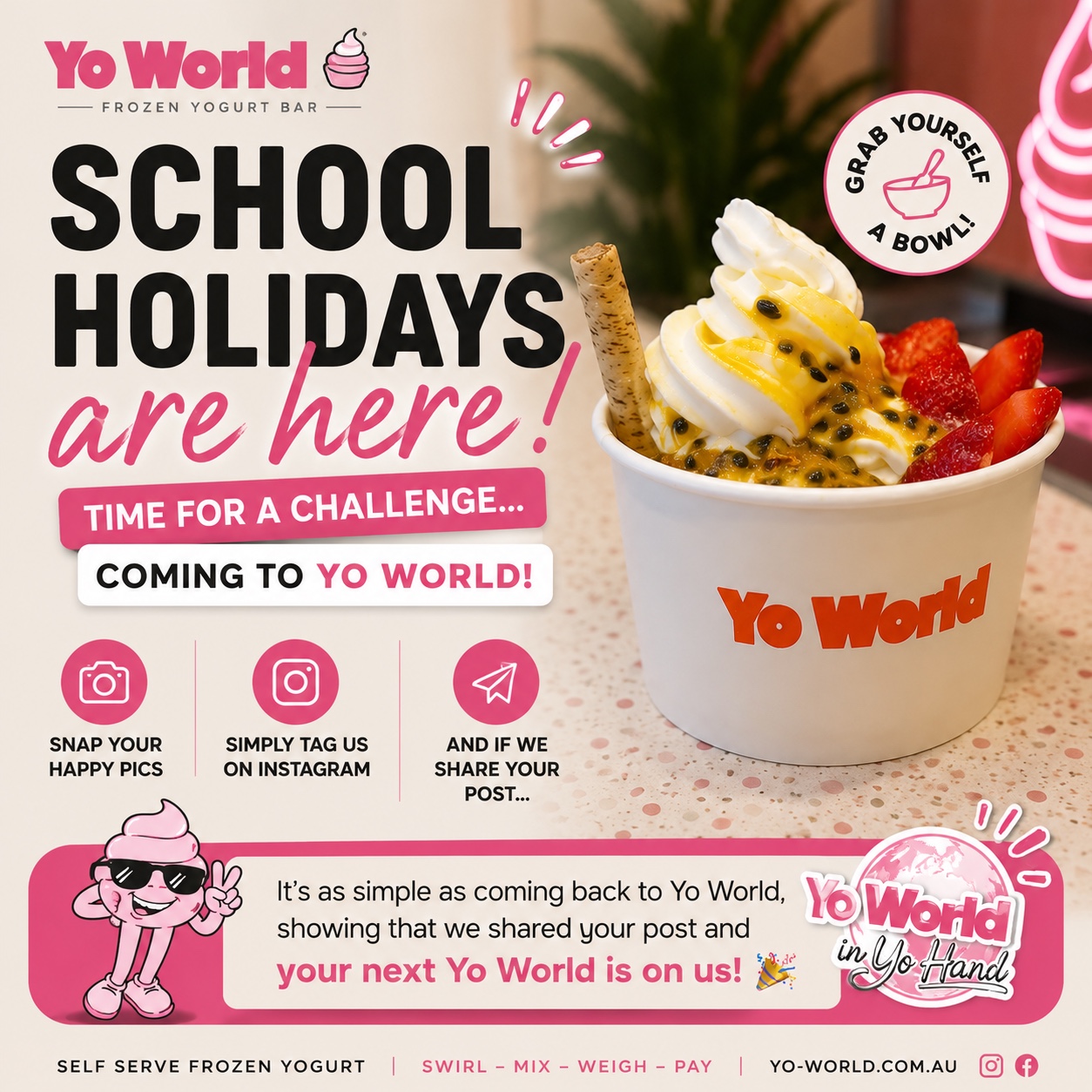 Yo World school holiday challenge